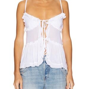 Elegant White Ruffled Women's Top